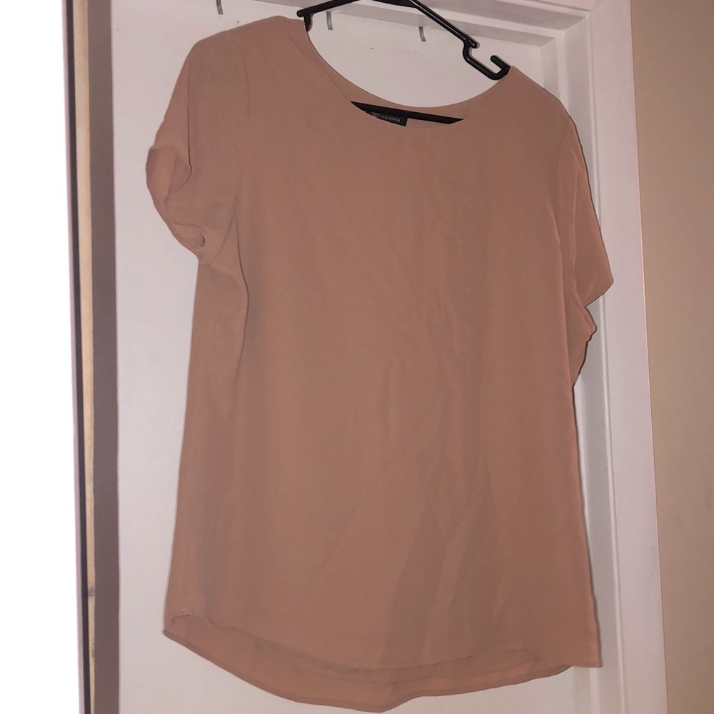 Versona double layer shift shirt- tan- size M- NWT